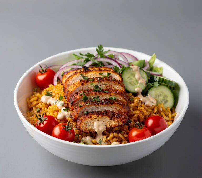 Chicken Shawarma Crispy Rice Salad