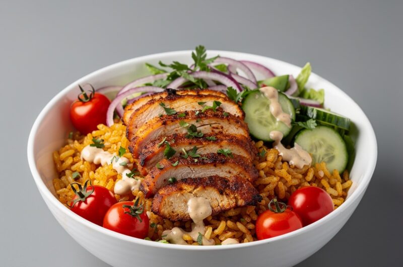 Chicken Shawarma Crispy Rice Salad