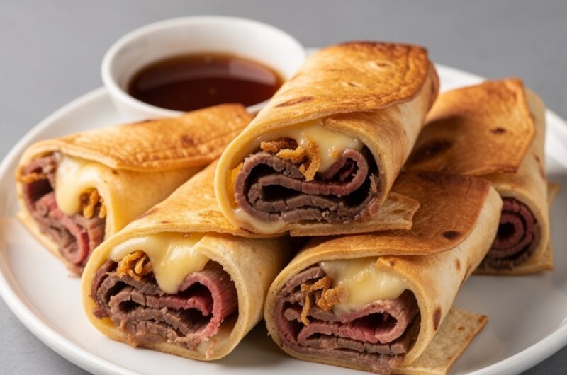 French Dip Tortilla Rollups